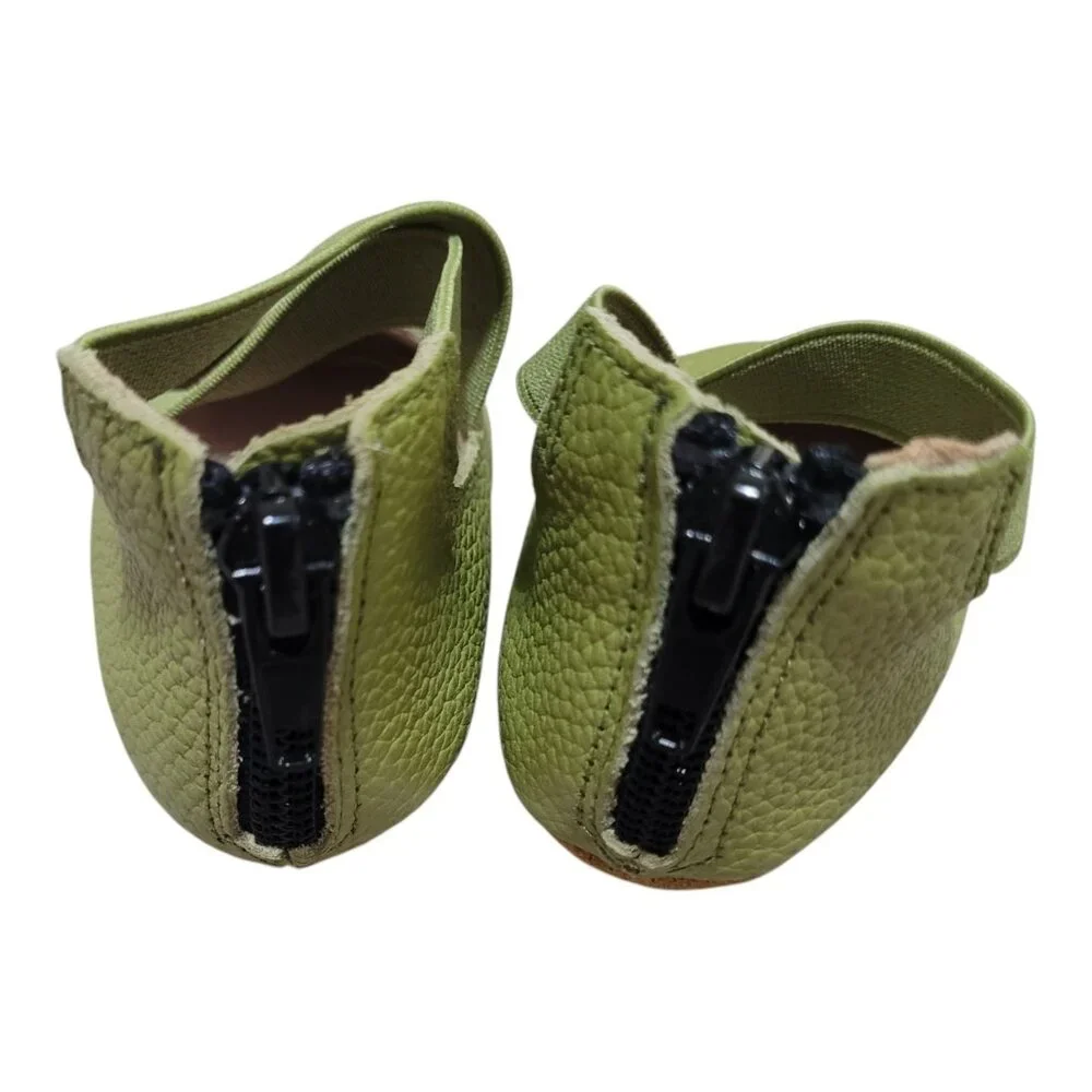NEW A‎ Bear Co Toddler Size 3 Pebbled Leather Ballerina Flats Green Girl's
